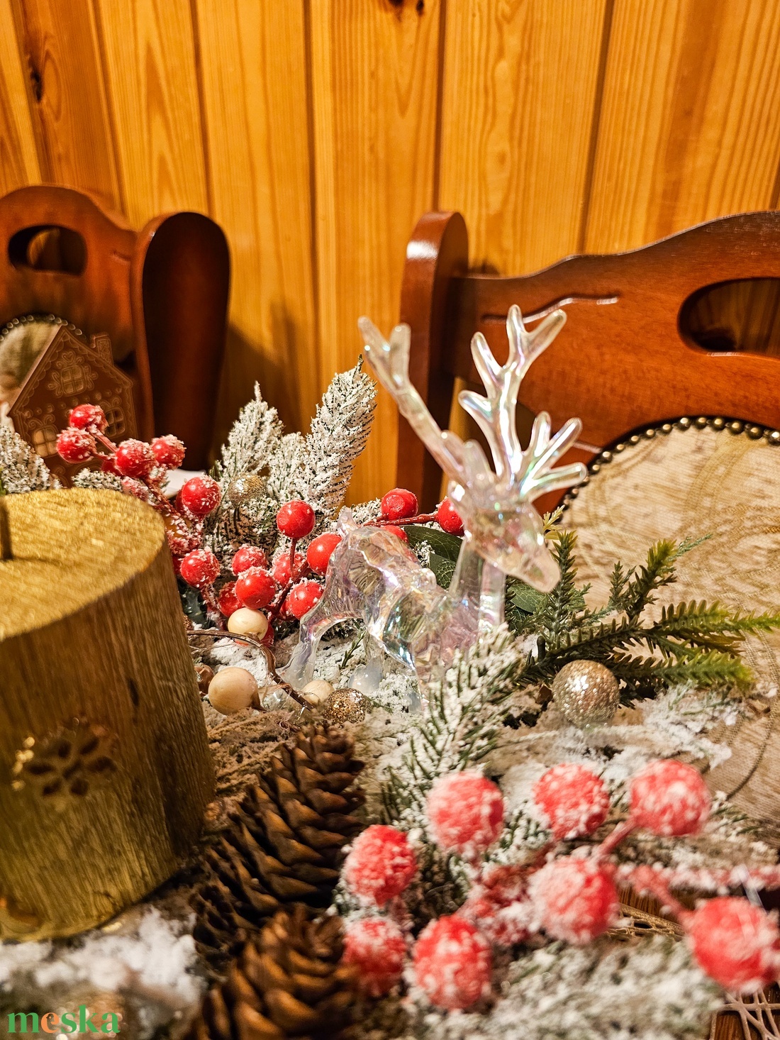 Téli asztaldísz  - karácsony - karácsonyi lakásdekoráció - karácsonyi lakásdíszek - Meska.hu