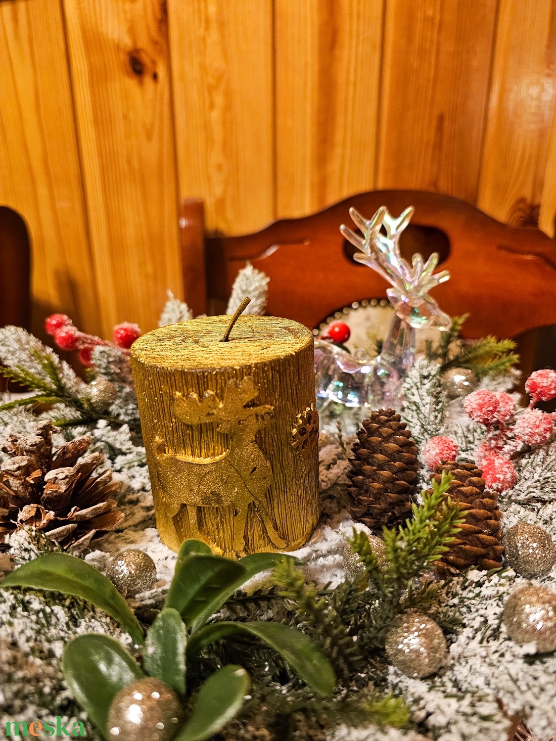 Téli asztaldísz  - karácsony - karácsonyi lakásdekoráció - karácsonyi lakásdíszek - Meska.hu