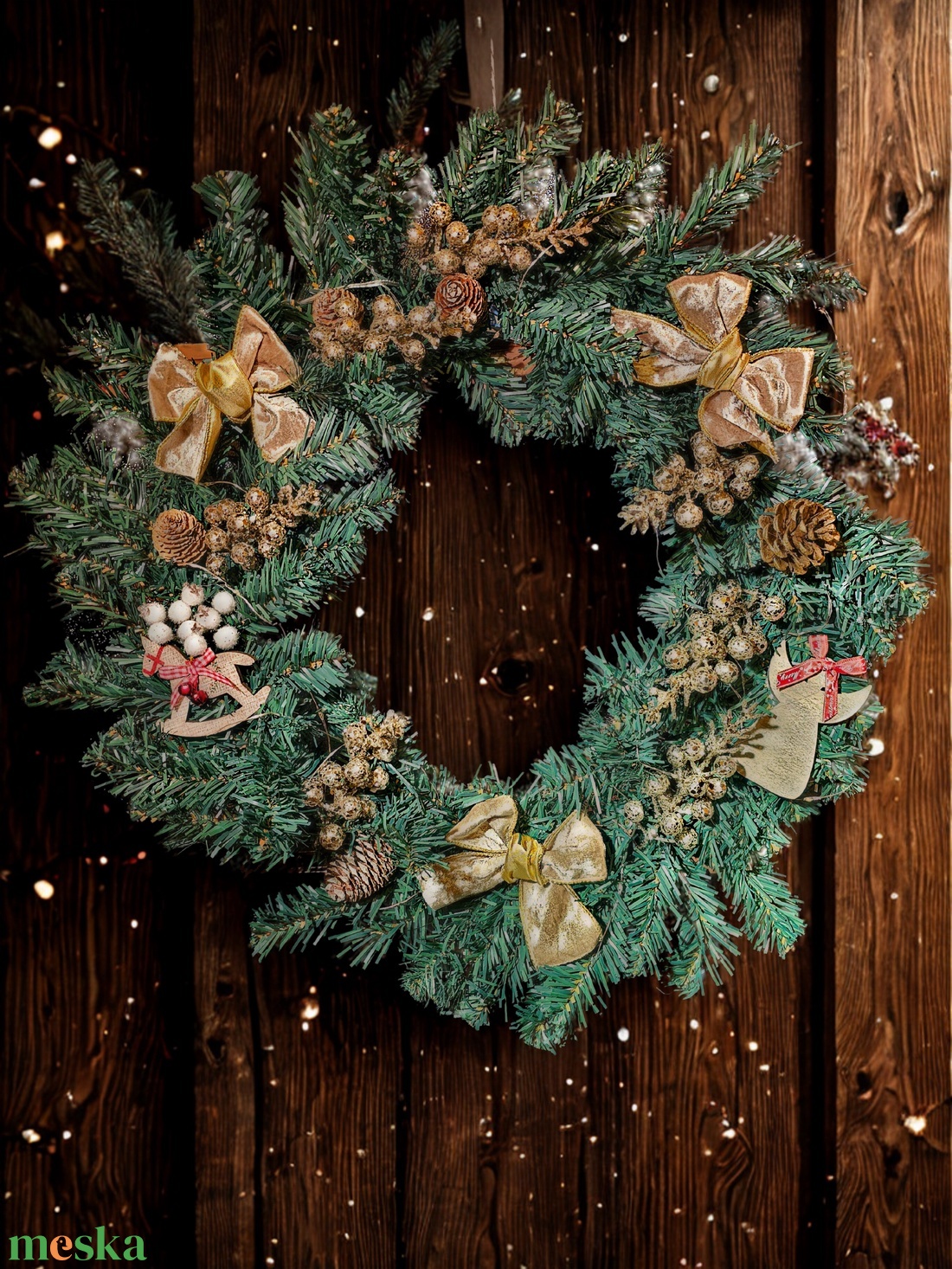 Téli ajtókopogtató  - karácsony - adventi díszek - adventi ajtódísz - Meska.hu