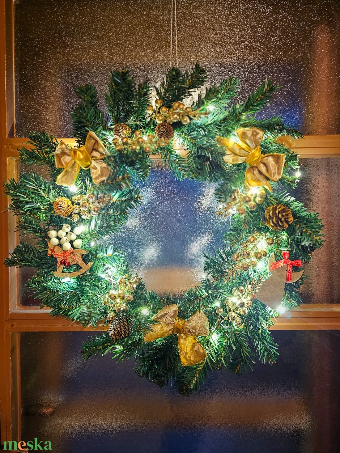 Téli ajtókopogtató  - karácsony - adventi díszek - adventi ajtódísz - Meska.hu