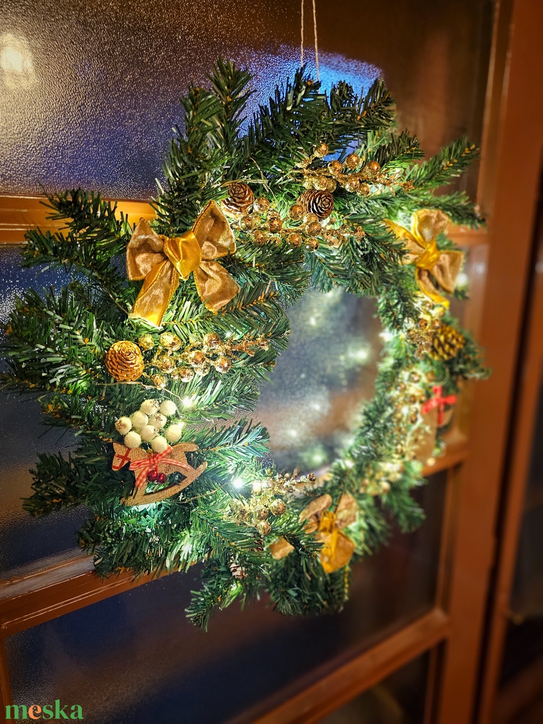 Téli ajtókopogtató  - karácsony - adventi díszek - adventi ajtódísz - Meska.hu