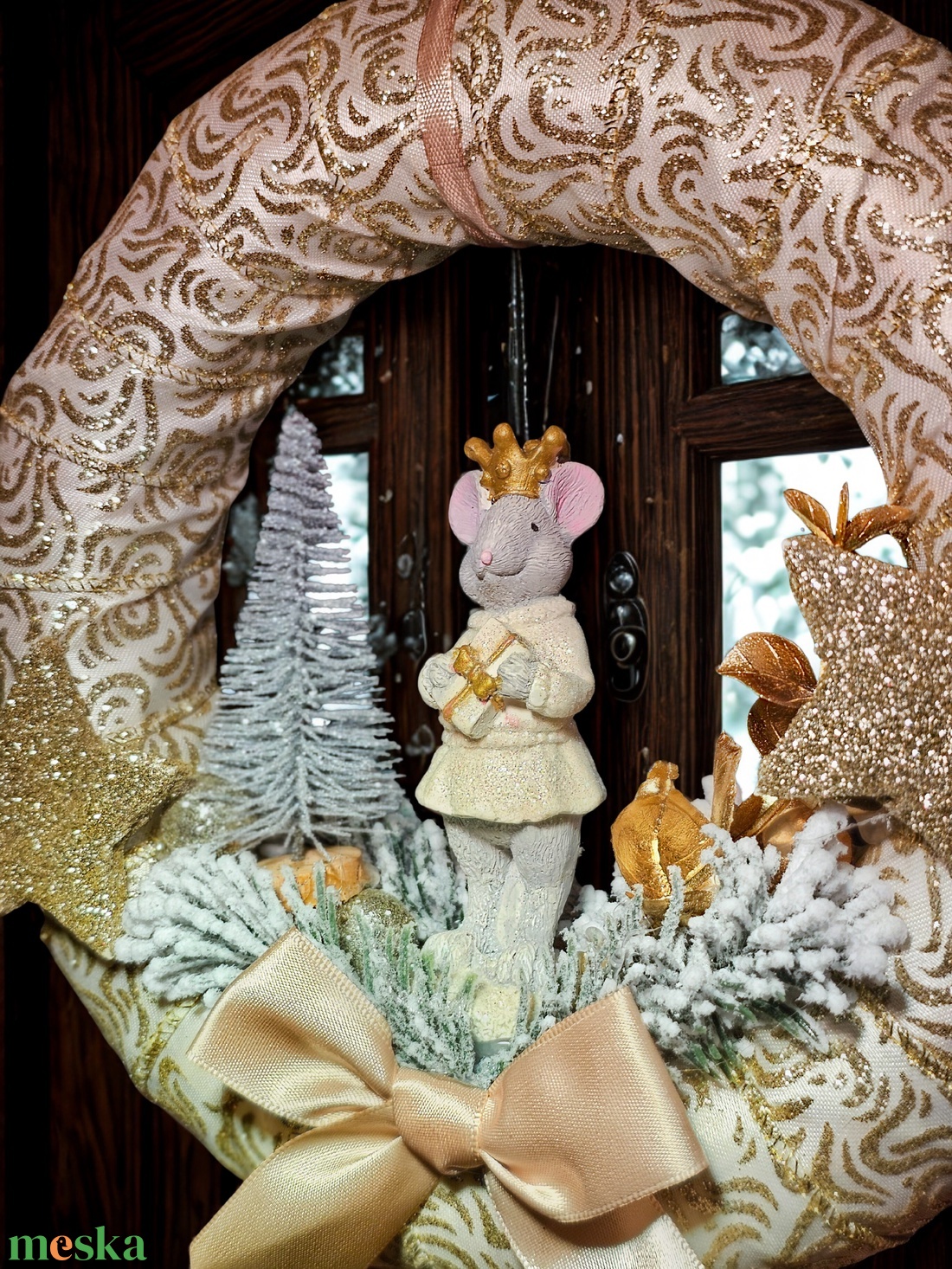 Téli ajtókopogtató  - karácsony - adventi díszek - adventi ajtódísz - Meska.hu