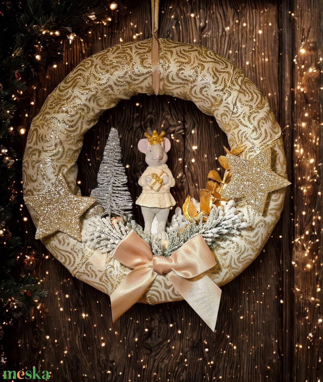 Téli ajtókopogtató  - karácsony - adventi díszek - adventi ajtódísz - Meska.hu