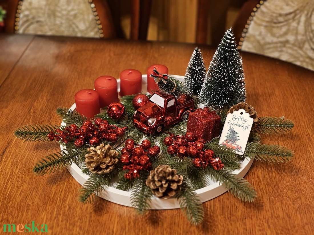 Karácsonyi expressz adventi koszorú  - karácsony - adventi díszek - adventi koszorú - Meska.hu