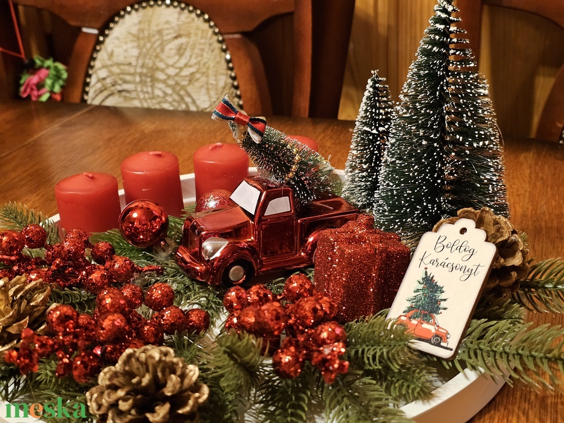 Karácsonyi expressz adventi koszorú  - karácsony - adventi díszek - adventi koszorú - Meska.hu