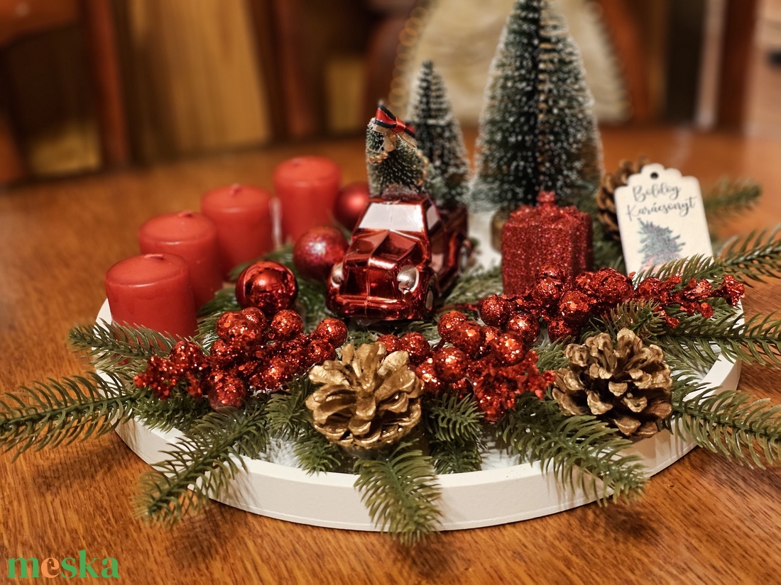 Karácsonyi expressz adventi koszorú  - karácsony - adventi díszek - adventi koszorú - Meska.hu