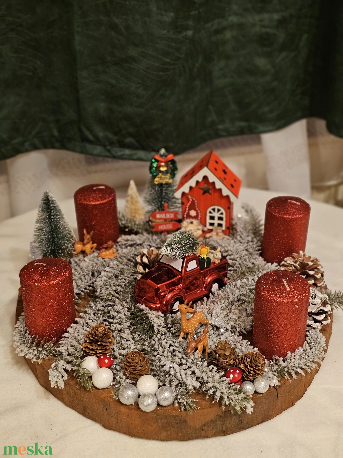 Adventi koszorú  - karácsony - adventi díszek - adventi koszorú - Meska.hu