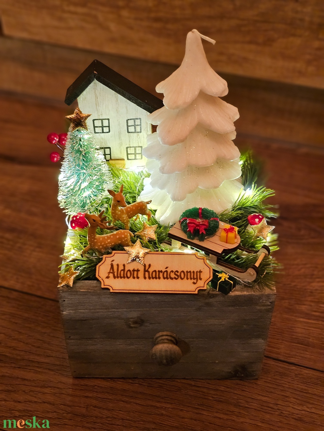 Téli asztaldísz  - karácsony - adventi díszek - adventi asztaldísz - Meska.hu