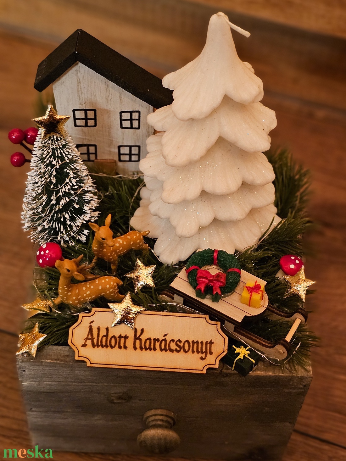 Téli asztaldísz  - karácsony - adventi díszek - adventi asztaldísz - Meska.hu