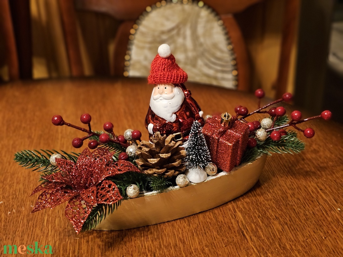Asztaldísz Mikulásos - karácsony - karácsonyi lakásdekoráció - ünnepi asztaldekoráció - Meska.hu