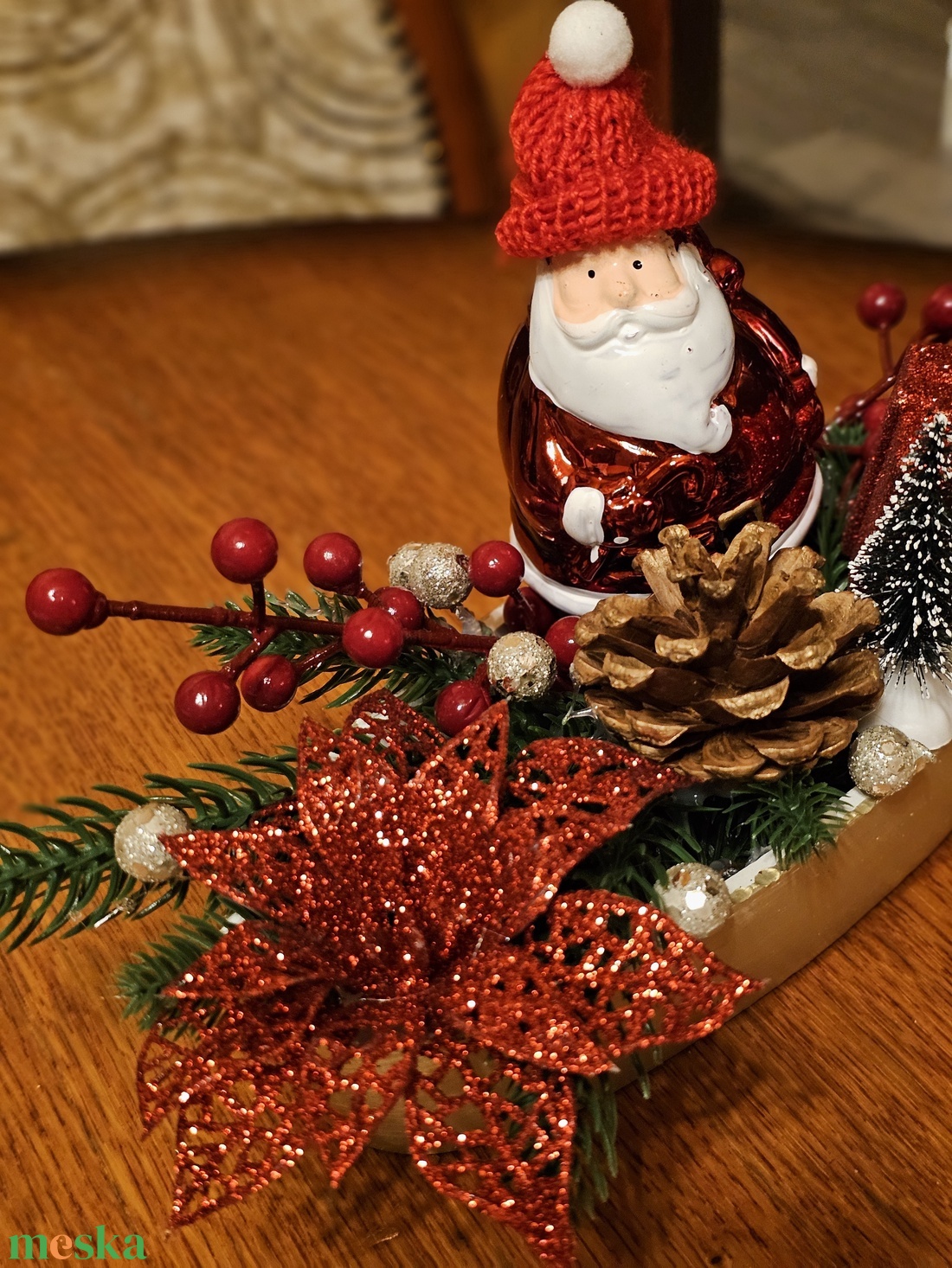 Asztaldísz Mikulásos - karácsony - karácsonyi lakásdekoráció - ünnepi asztaldekoráció - Meska.hu