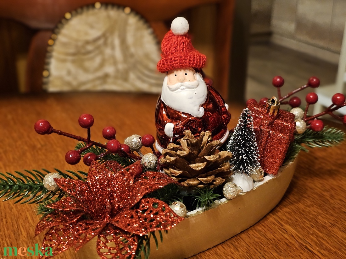 Asztaldísz Mikulásos - karácsony - karácsonyi lakásdekoráció - ünnepi asztaldekoráció - Meska.hu