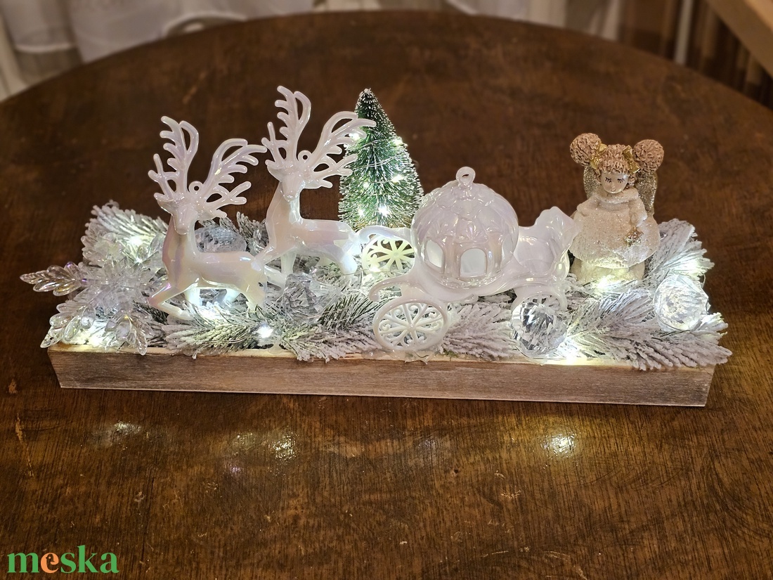 Asztaldísz Mesebeli Téli Világ - karácsony - karácsonyi lakásdekoráció - ünnepi asztaldekoráció - Meska.hu