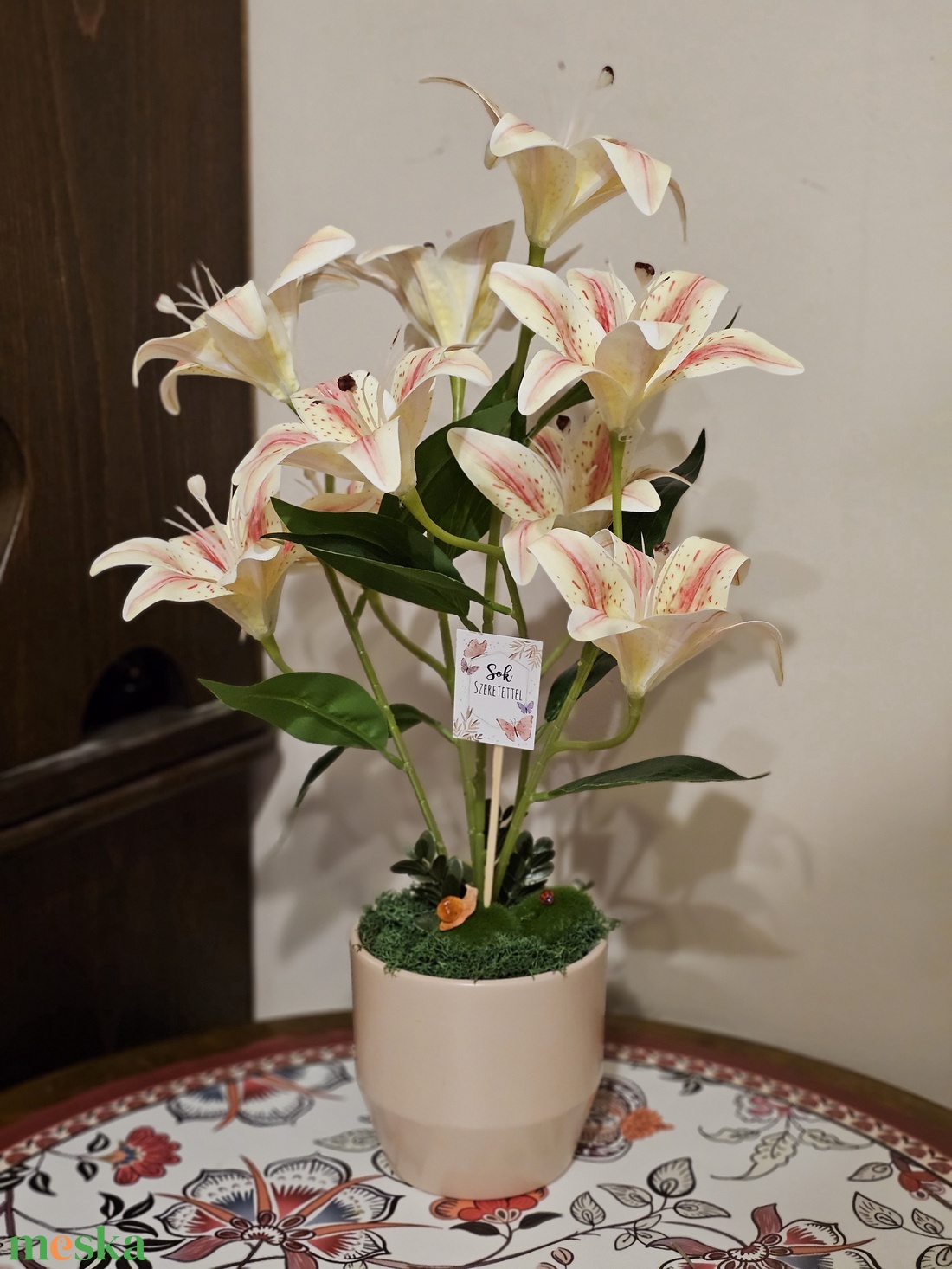 Liliom asztaldísz cserépben � gondozásmentes - otthon & életmód - dekoráció - Meska.hu