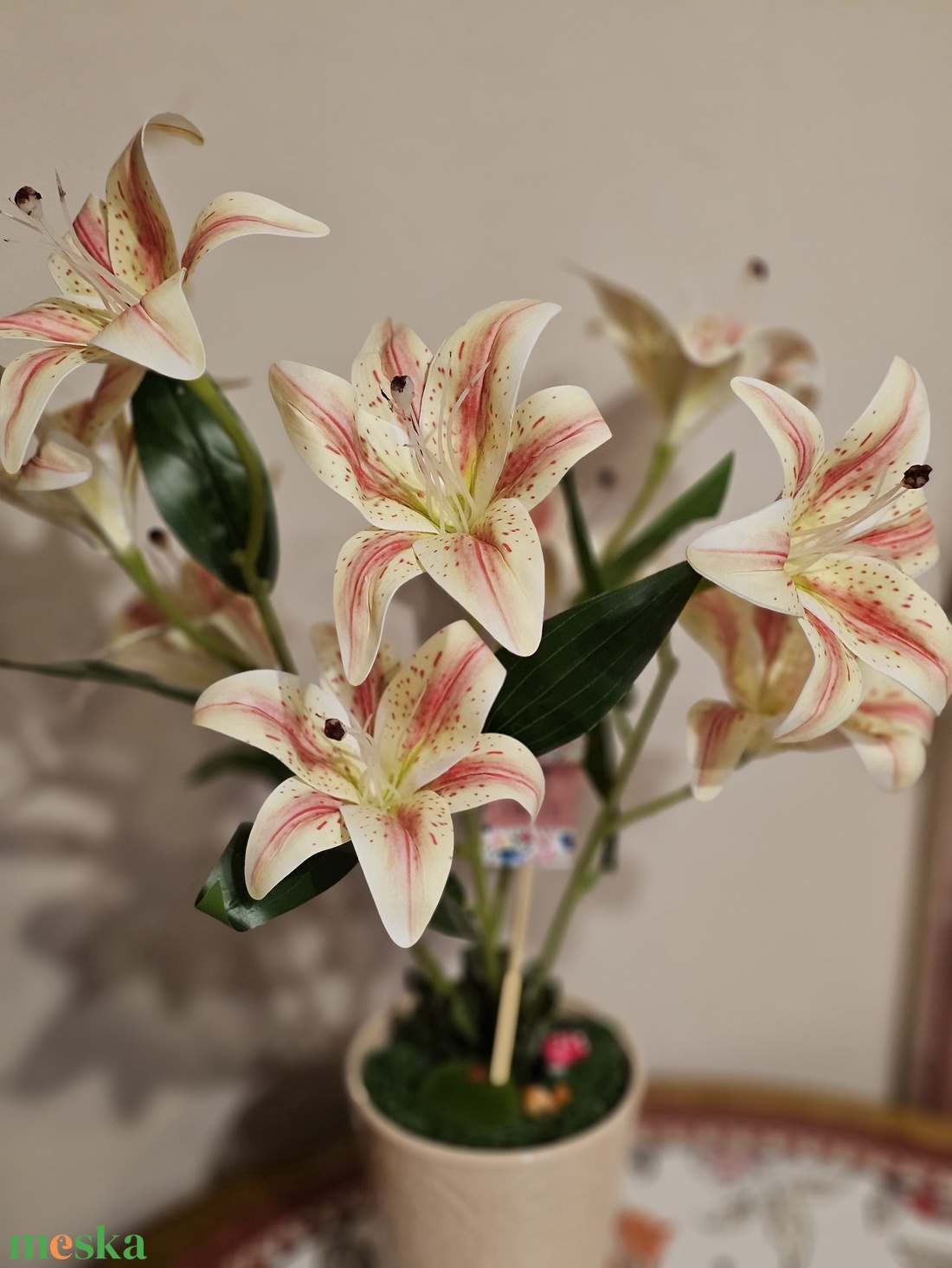 Liliom asztaldísz cserépben � gondozásmentes - otthon & életmód - dekoráció - Meska.hu