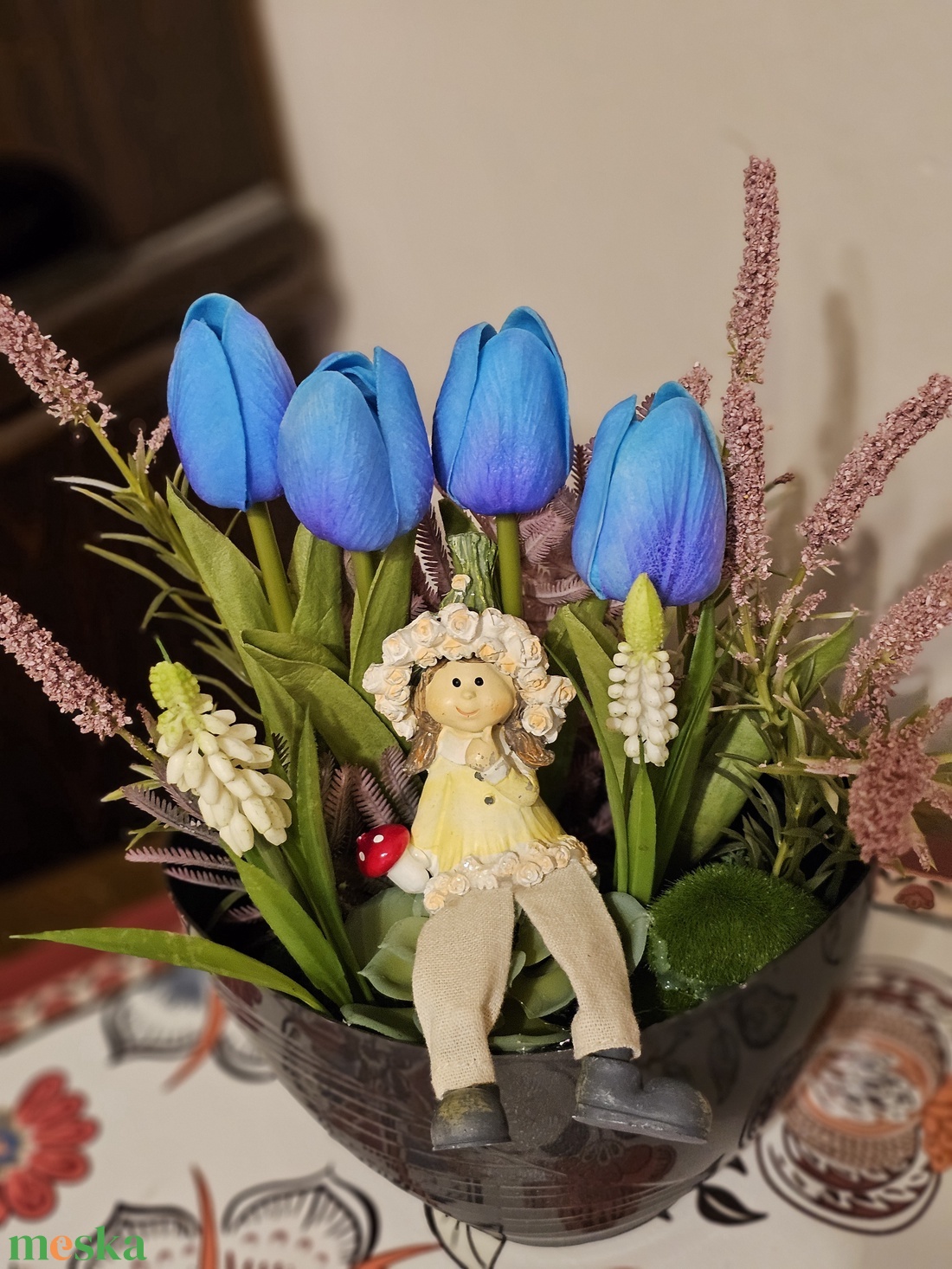 Tulipános Tavasztündér - otthon & életmód - virágdekoráció - virágdíszek - asztali virágdísz - Meska.hu