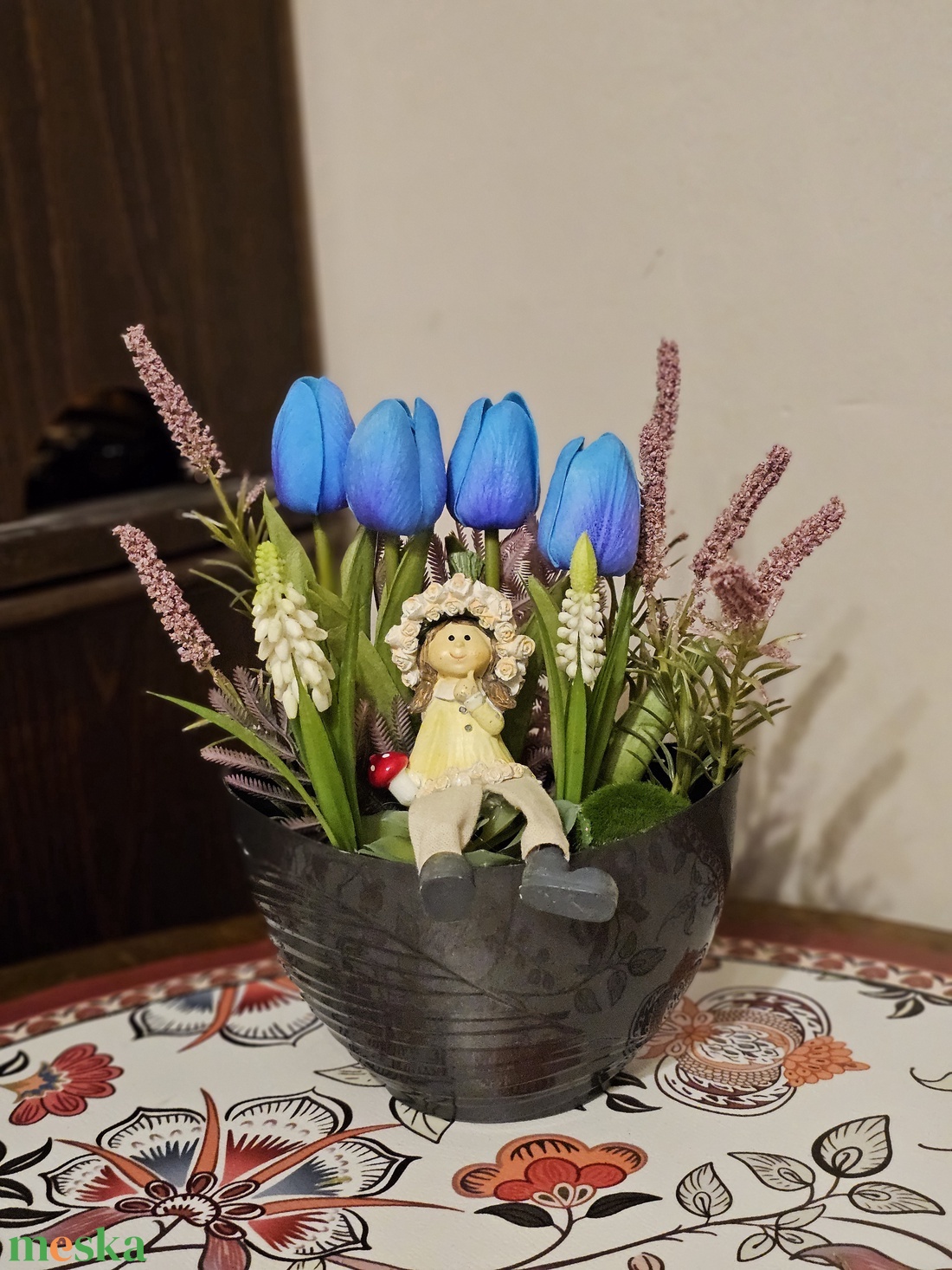 Tulipános Tavasztündér - otthon & életmód - virágdekoráció - virágdíszek - asztali virágdísz - Meska.hu