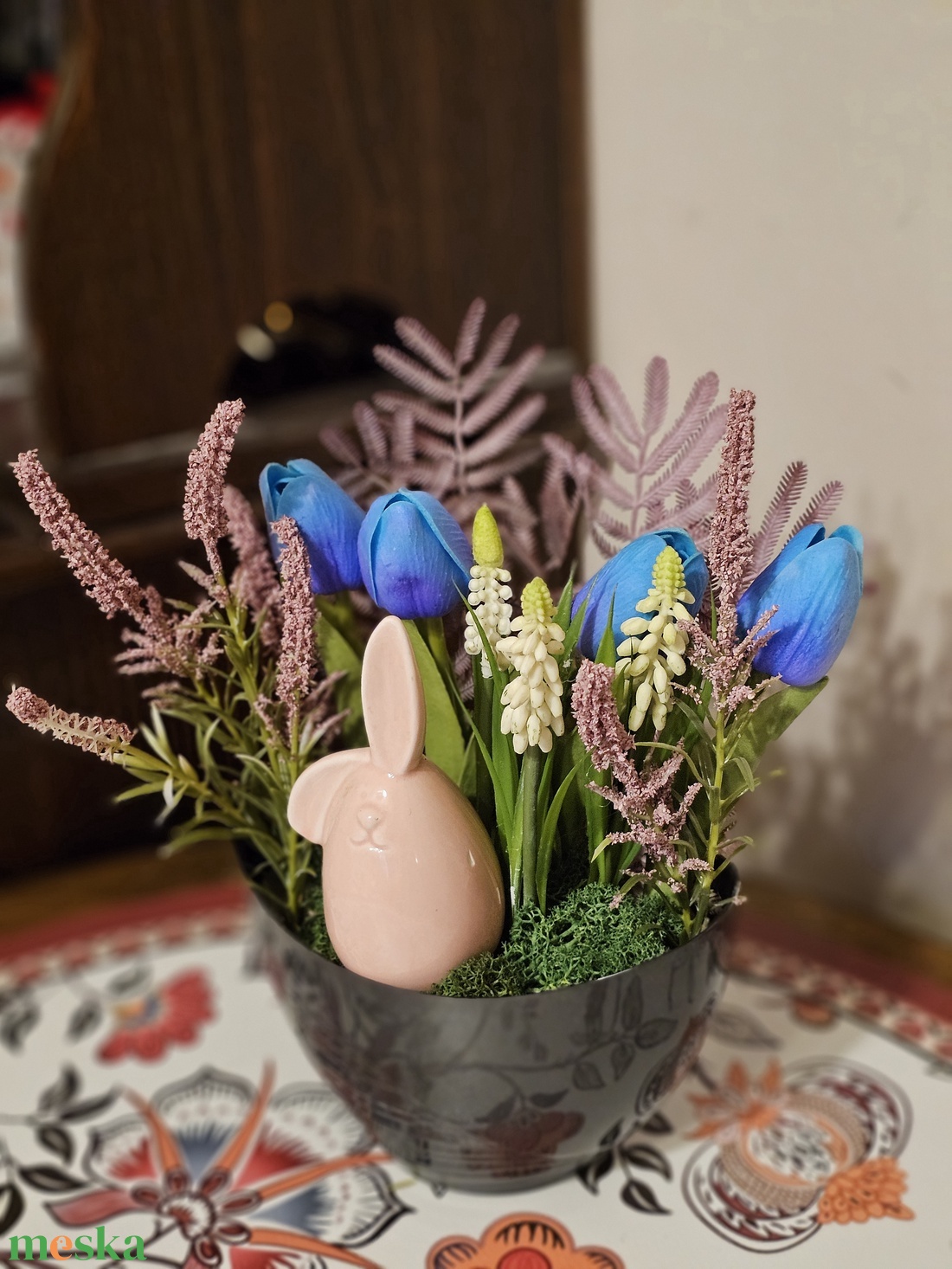 Tulipános asztaldísz  - otthon & életmód - virágdekoráció - virágdíszek - asztali virágdísz - Meska.hu