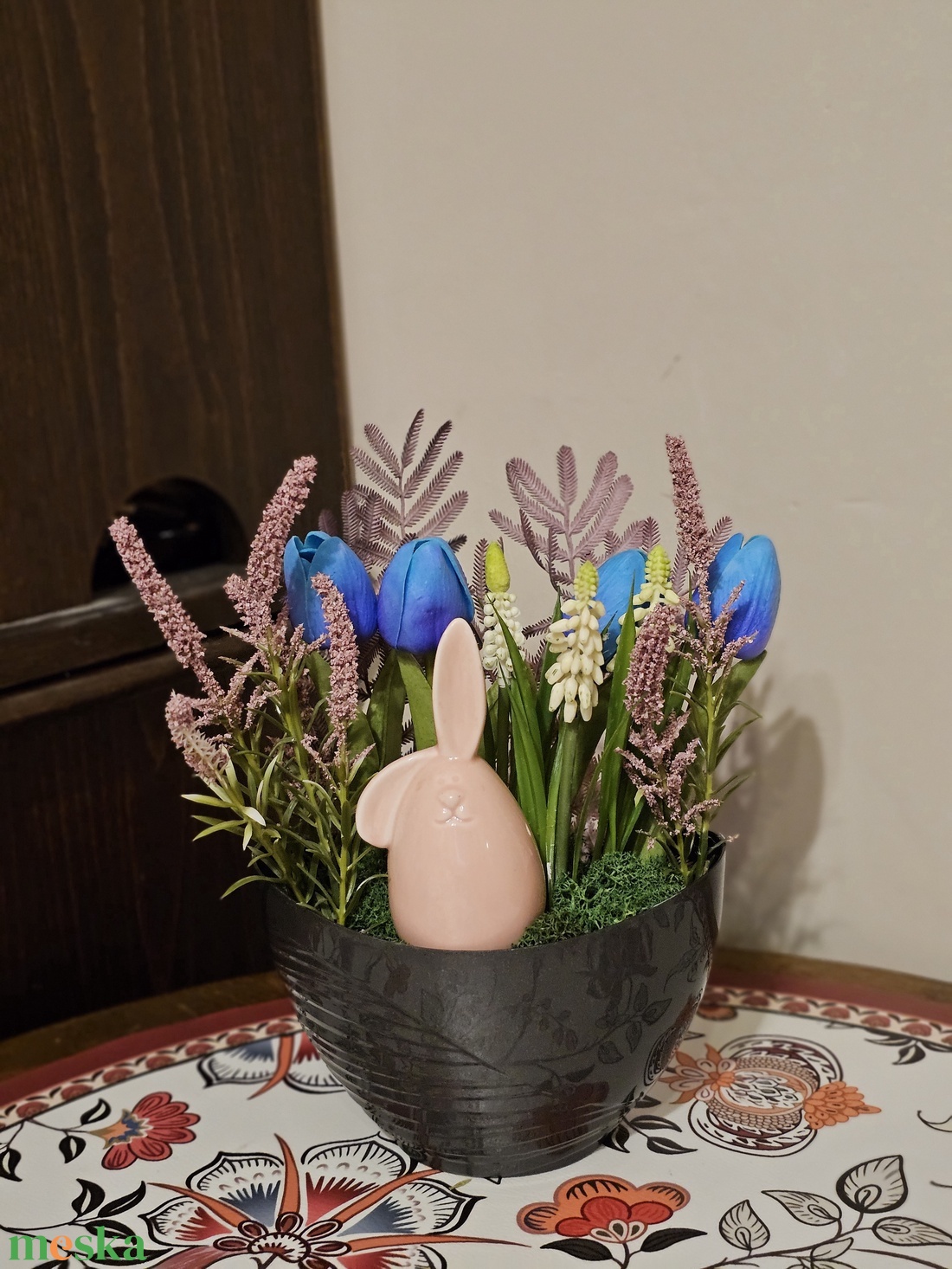 Tulipános asztaldísz  - otthon & életmód - virágdekoráció - virágdíszek - asztali virágdísz - Meska.hu