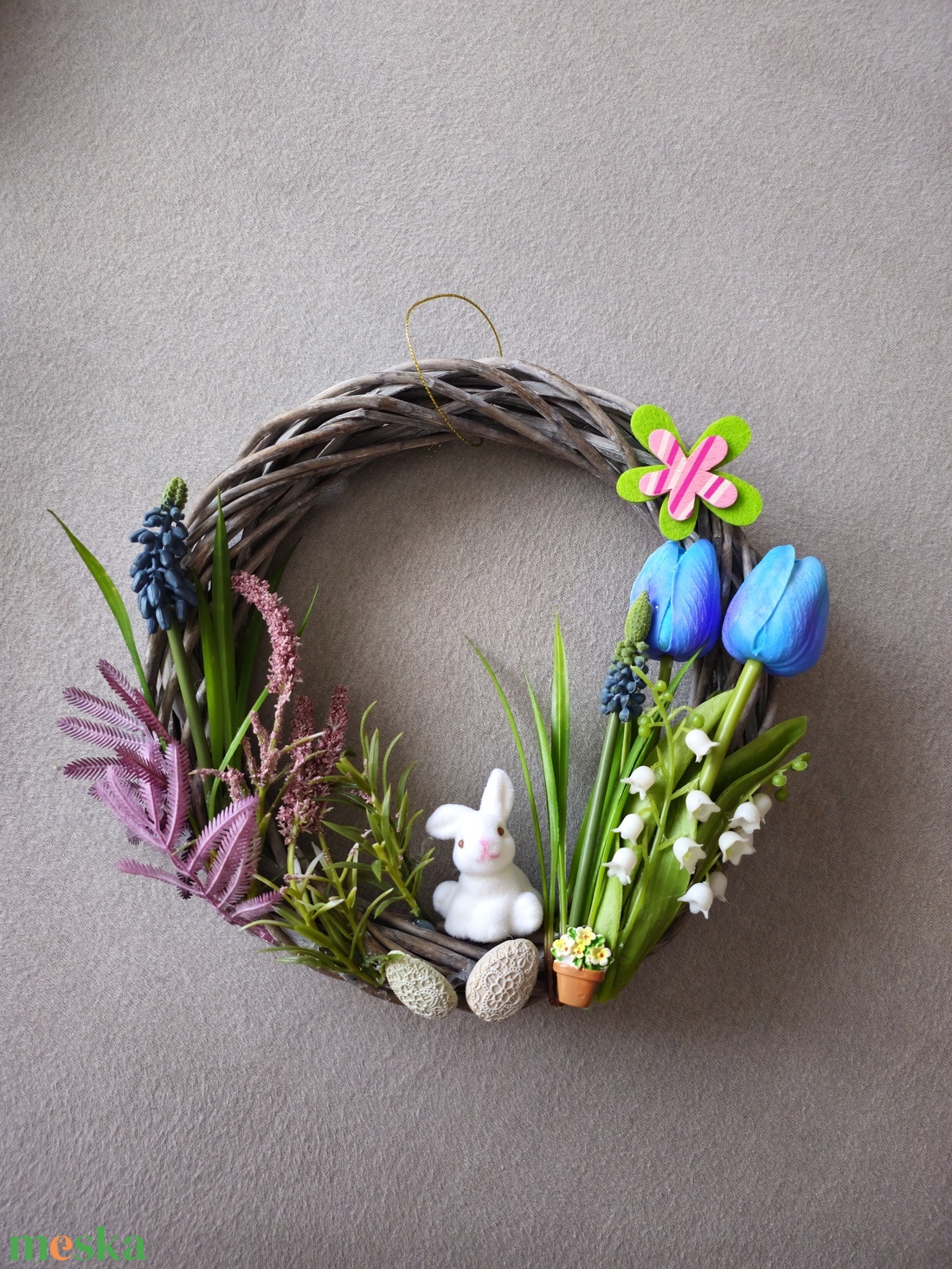 Tavaszi ajtókopogtató  - ünnepi díszek, dekorációk - húsvéti díszek és dekorációk - húsvéti ajtódísz, kopogtató - Meska.hu