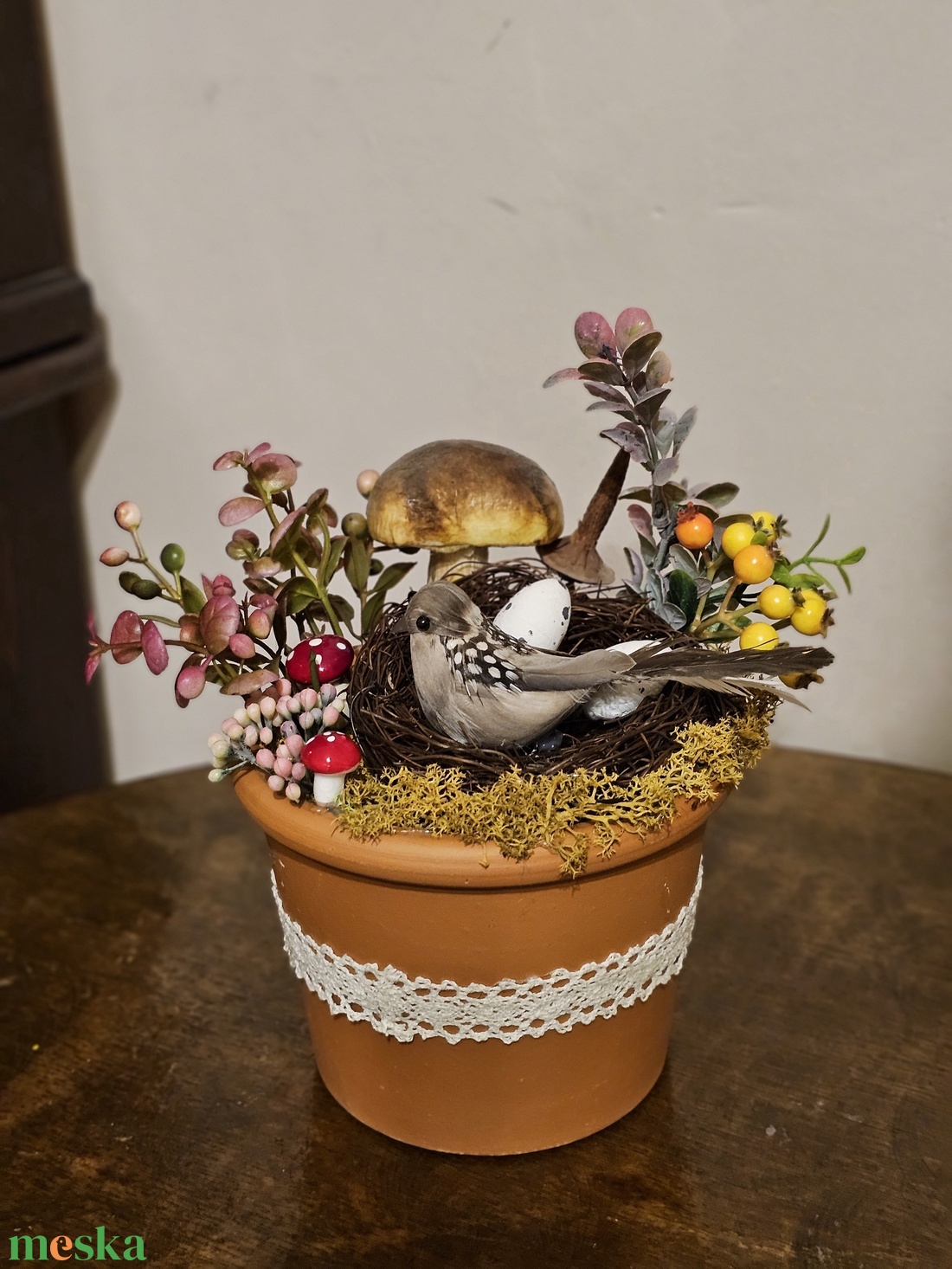 Madárfészkes tavaszi asztaldekor - otthon & életmód - dekoráció - asztal és polc dekoráció - asztaldísz - Meska.hu