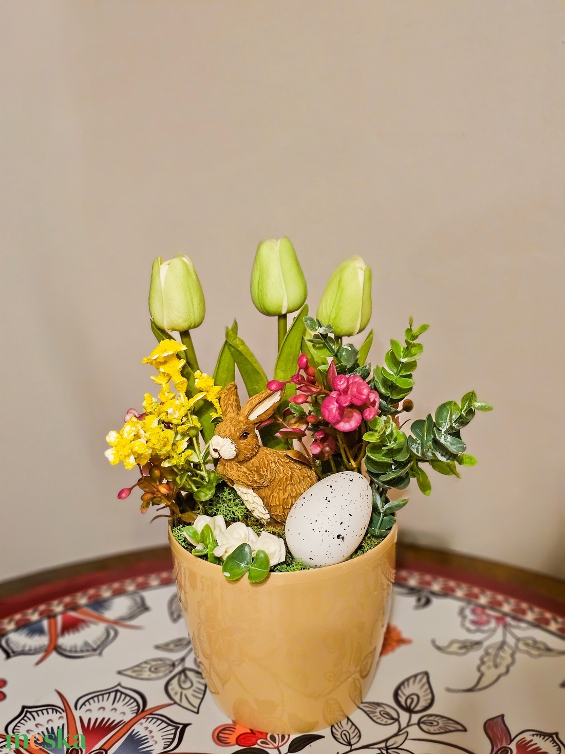 Tavaszi asztaldísz  - otthon & életmód - virágdekoráció - virágdíszek - virágdísz kaspóban - Meska.hu