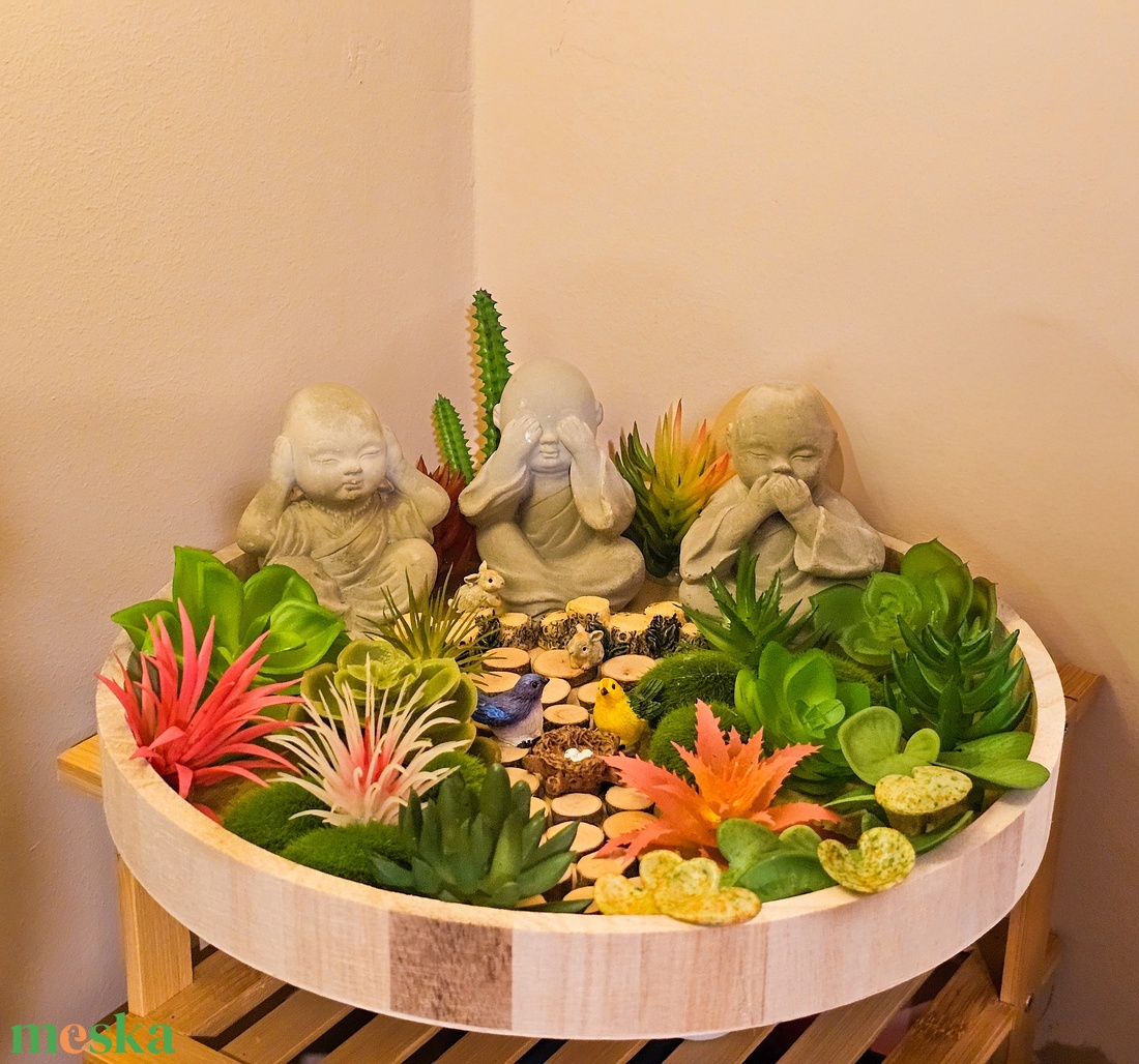 Bölcs szerzetesek kertje - otthon & életmód - dekoráció - asztal és polc dekoráció - asztaldísz - Meska.hu