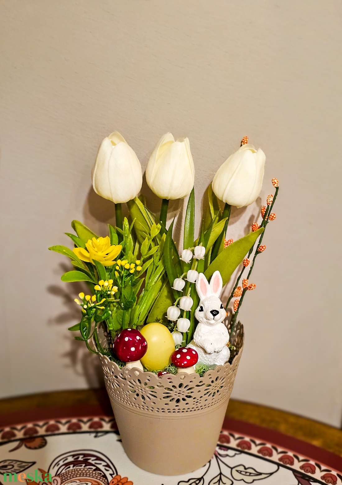 Tavaszi asztaldísz  - ünnepi díszek, dekorációk - húsvéti díszek és dekorációk - húsvéti asztaldíszek - Meska.hu