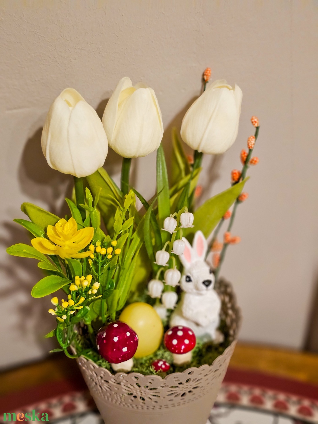 Tavaszi asztaldísz  - ünnepi díszek, dekorációk - húsvéti díszek és dekorációk - húsvéti asztaldíszek - Meska.hu
