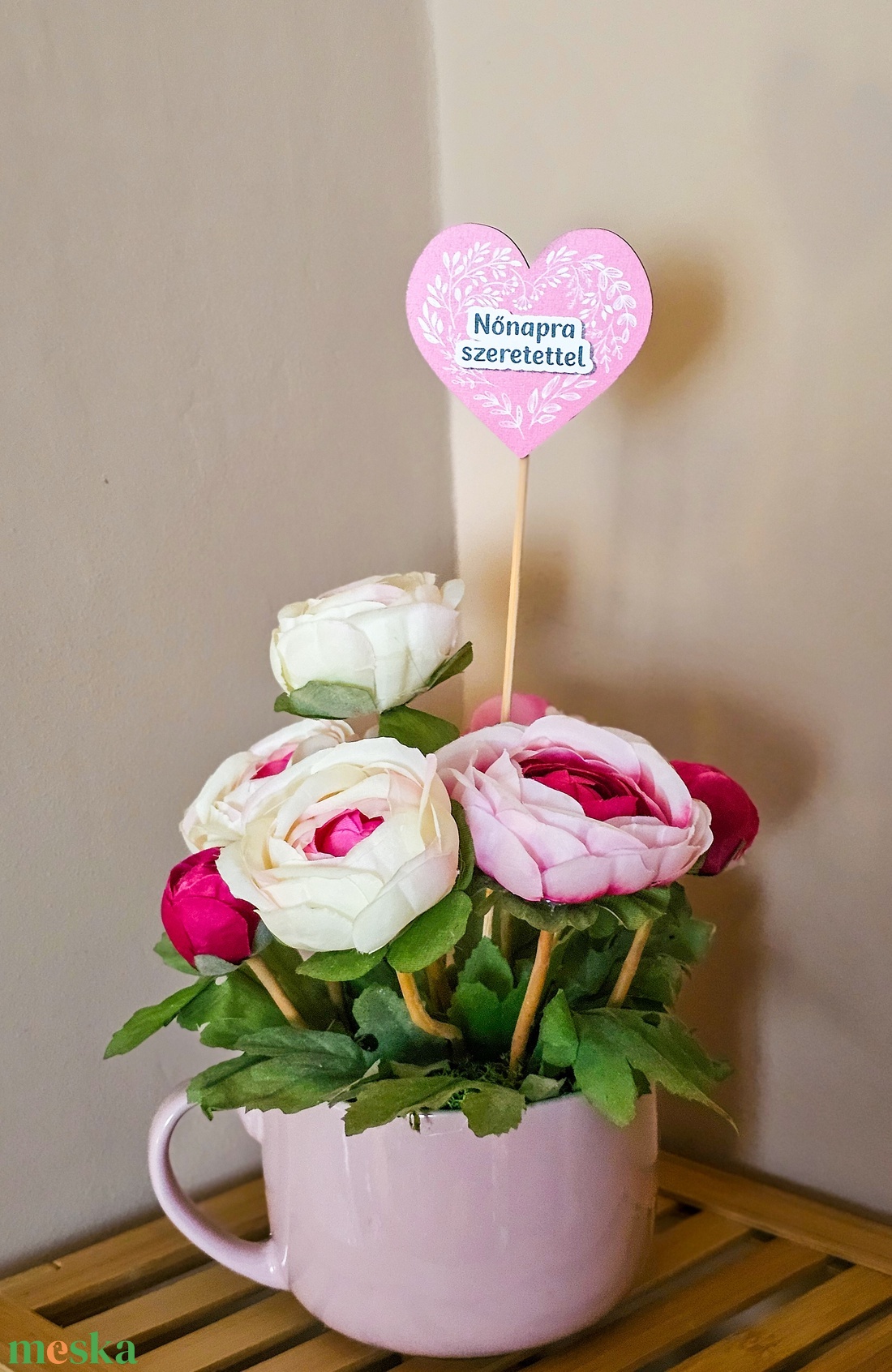 Nőnapi virágdísz kaspóban  - otthon & életmód - virágdekoráció - virágdíszek - virágdísz kaspóban - Meska.hu