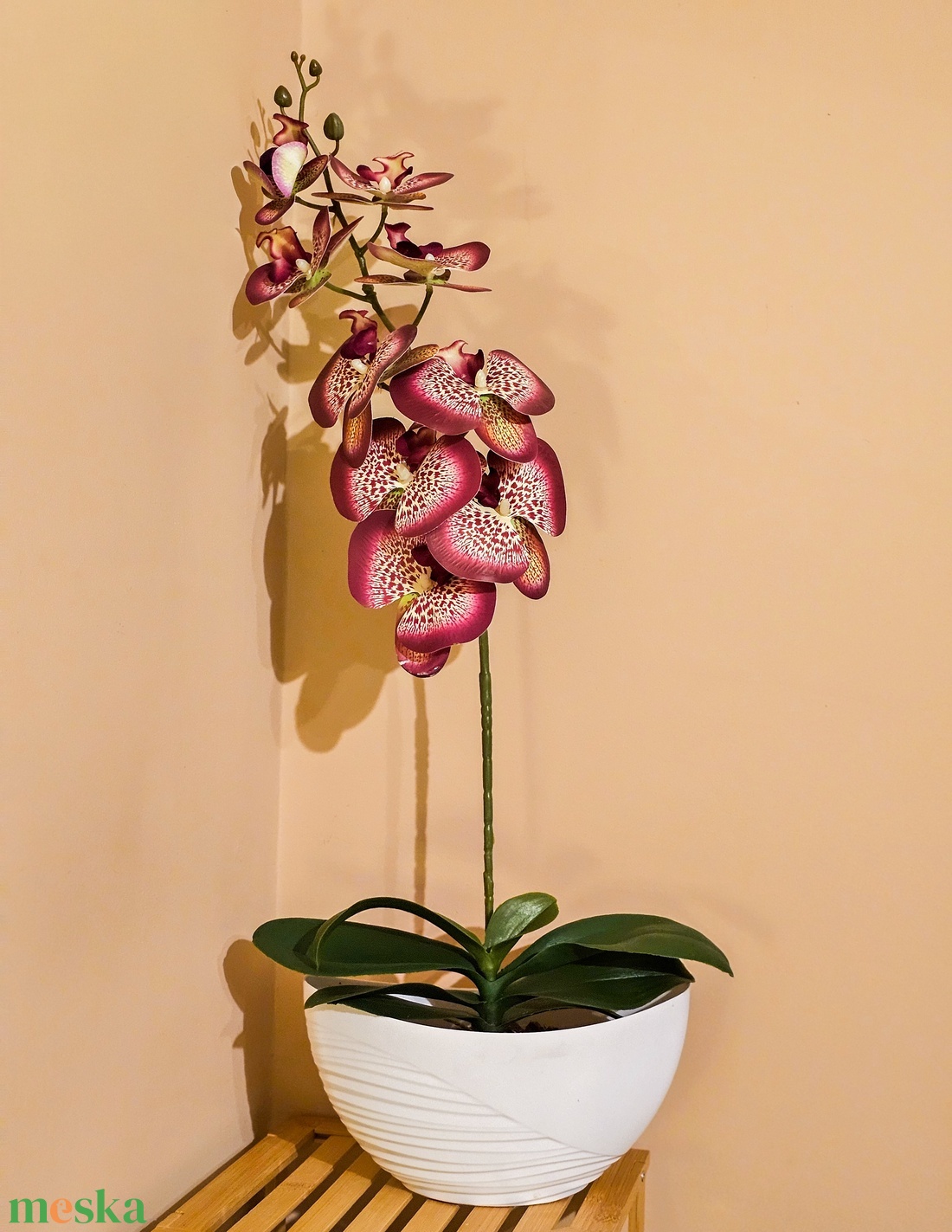 Orchidea -gondozásmentes  - otthon & életmód - virágdekoráció - virágdíszek - virágdísz kaspóban - Meska.hu