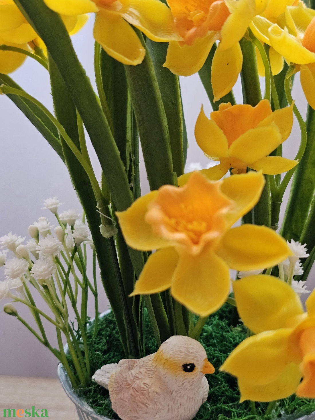 Nárcisz kaspóban  - otthon & életmód - virágdekoráció - virágdíszek - virágdísz kaspóban - Meska.hu