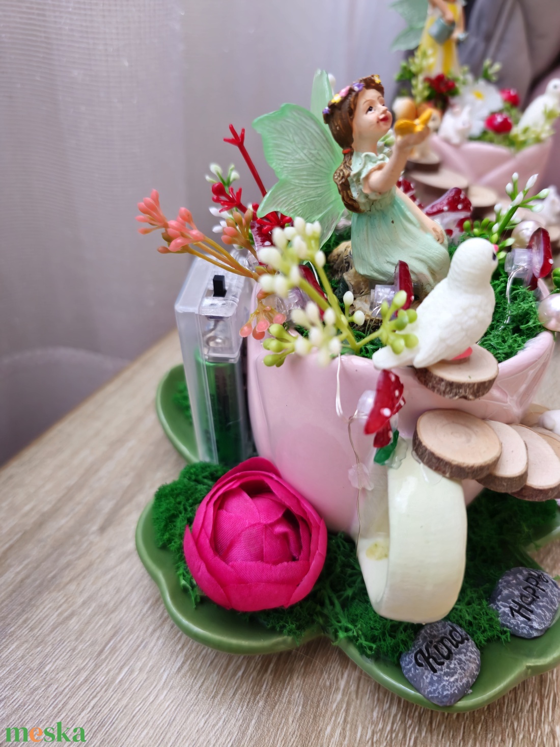 Mini tündérkert világítással  - otthon & életmód - dekoráció - asztal és polc dekoráció - asztaldísz - Meska.hu