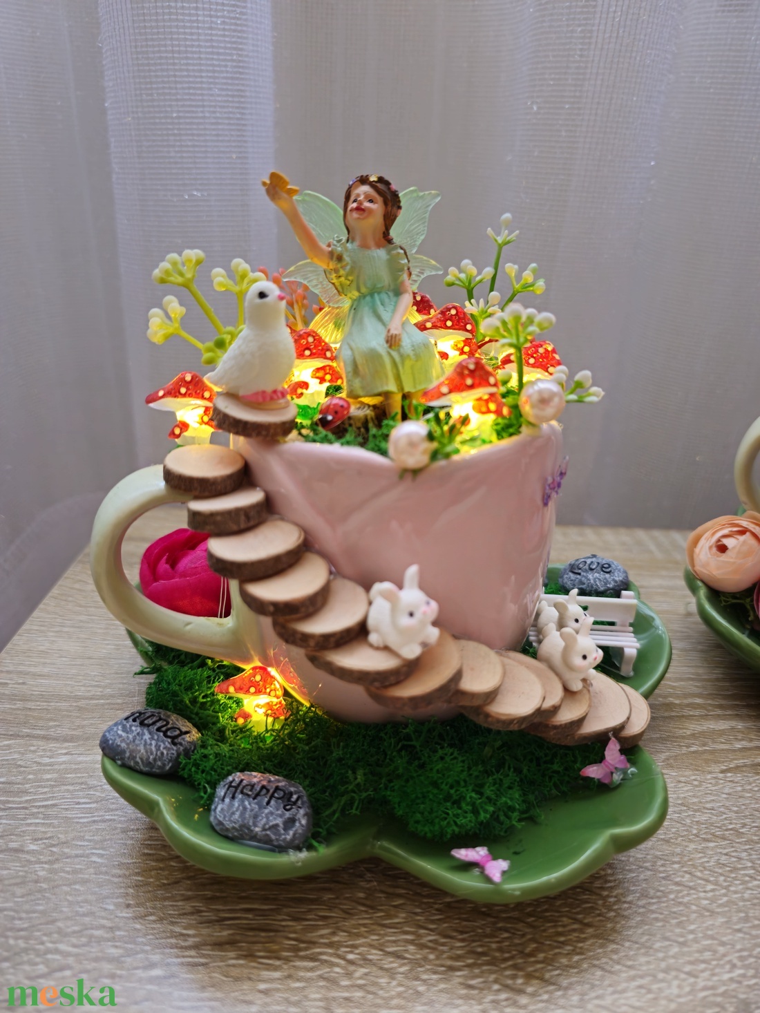 Mini tündérkert világítással  - otthon & életmód - dekoráció - asztal és polc dekoráció - asztaldísz - Meska.hu