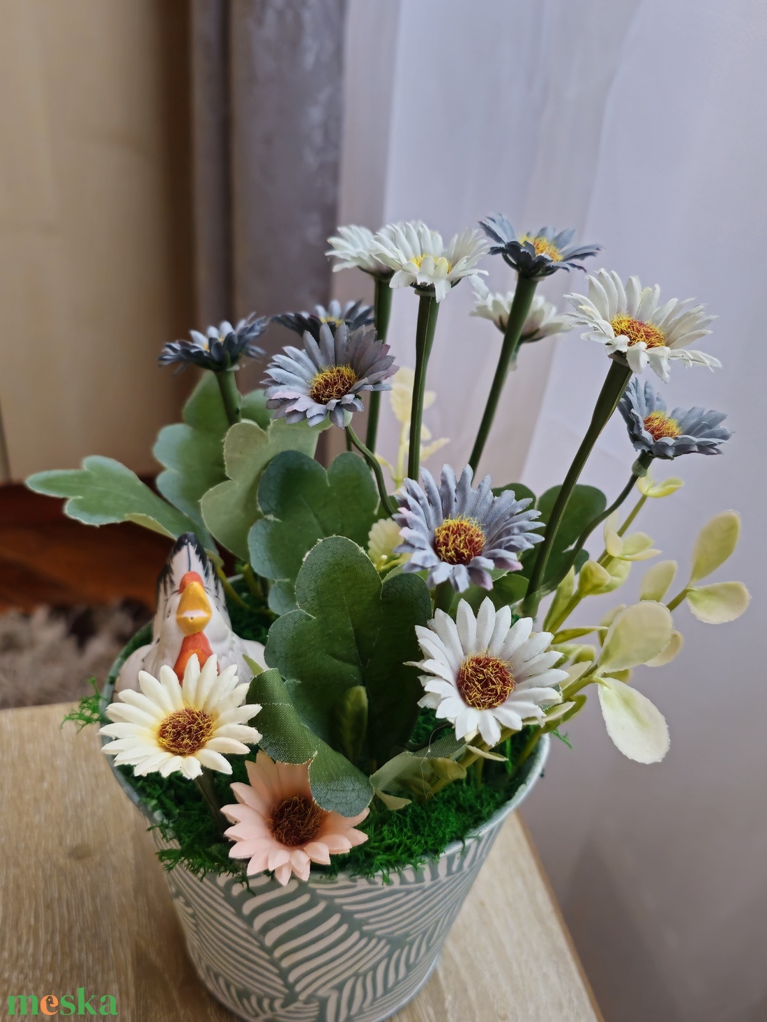 Tavaszváró asztaldísz  - otthon & életmód - virágdekoráció - virágdíszek - virágdísz kaspóban - Meska.hu