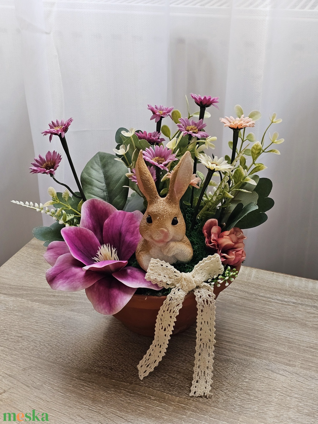 Tavaszi asztaldísz  - otthon & életmód - virágdekoráció - virágdíszek - virágdísz kaspóban - Meska.hu