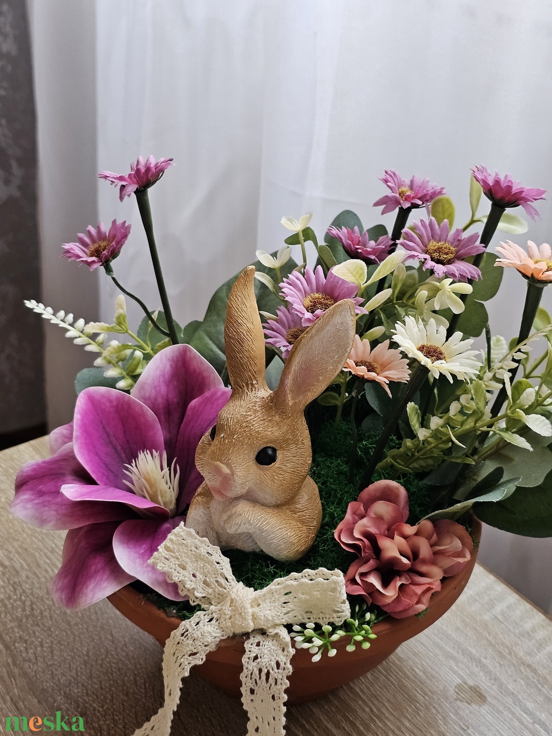 Tavaszi asztaldísz  - otthon & életmód - virágdekoráció - virágdíszek - virágdísz kaspóban - Meska.hu