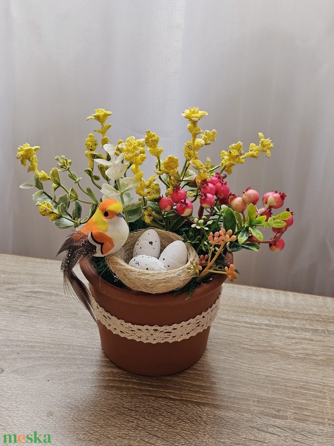 Madaras asztaldísz  - otthon & életmód - virágdekoráció - virágdíszek - virágdísz kaspóban - Meska.hu