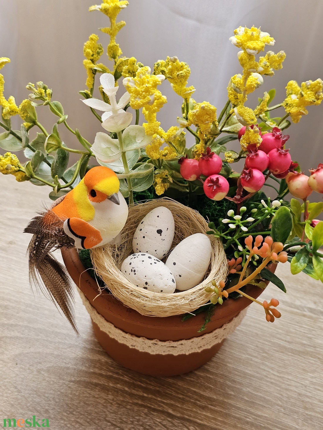 Madaras asztaldísz  - otthon & életmód - virágdekoráció - virágdíszek - virágdísz kaspóban - Meska.hu