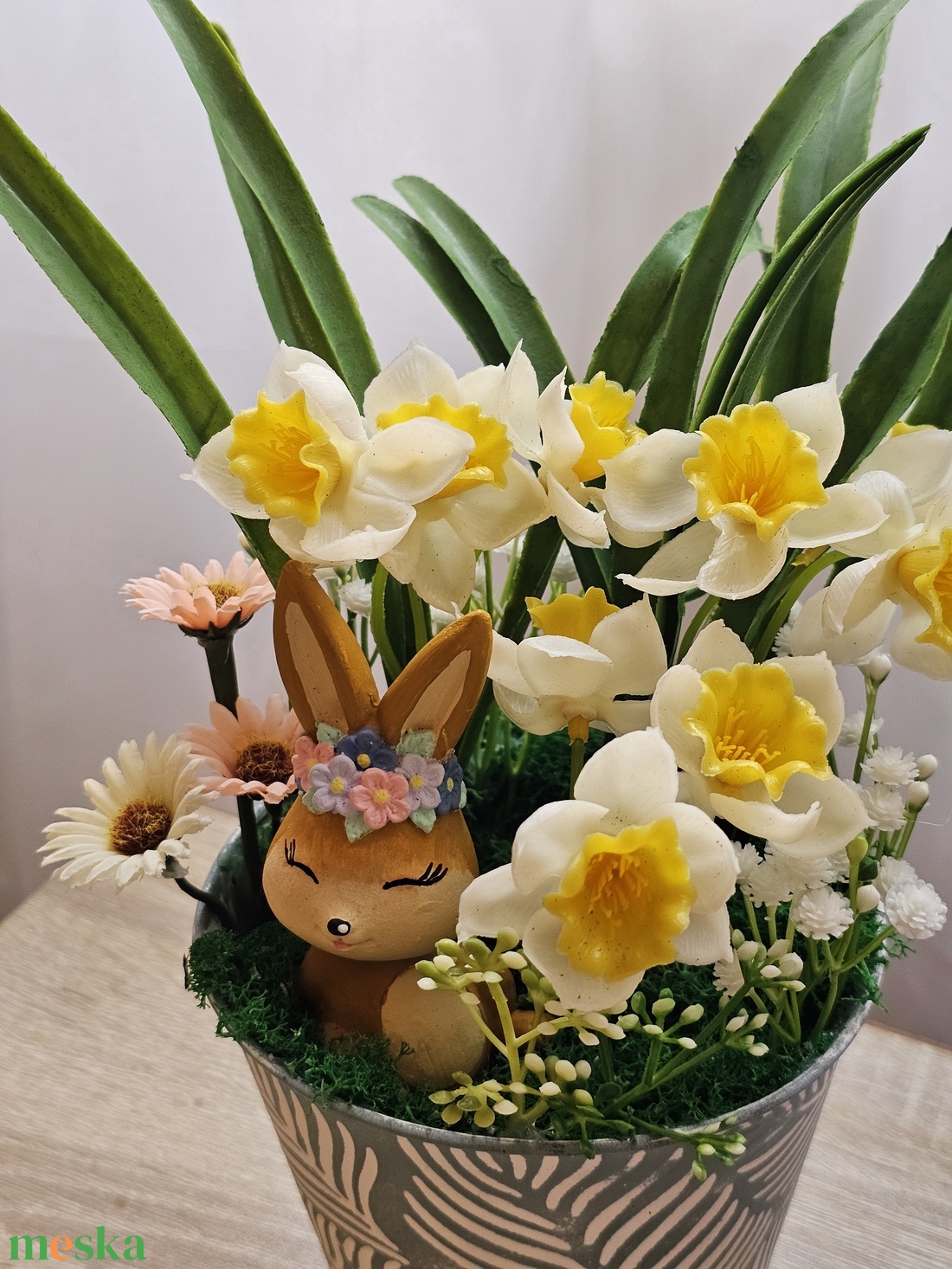 Asztaldísz  - otthon & életmód - virágdekoráció - virágdíszek - virágdísz kaspóban - Meska.hu