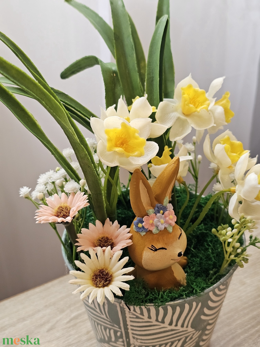 Asztaldísz  - otthon & életmód - virágdekoráció - virágdíszek - virágdísz kaspóban - Meska.hu