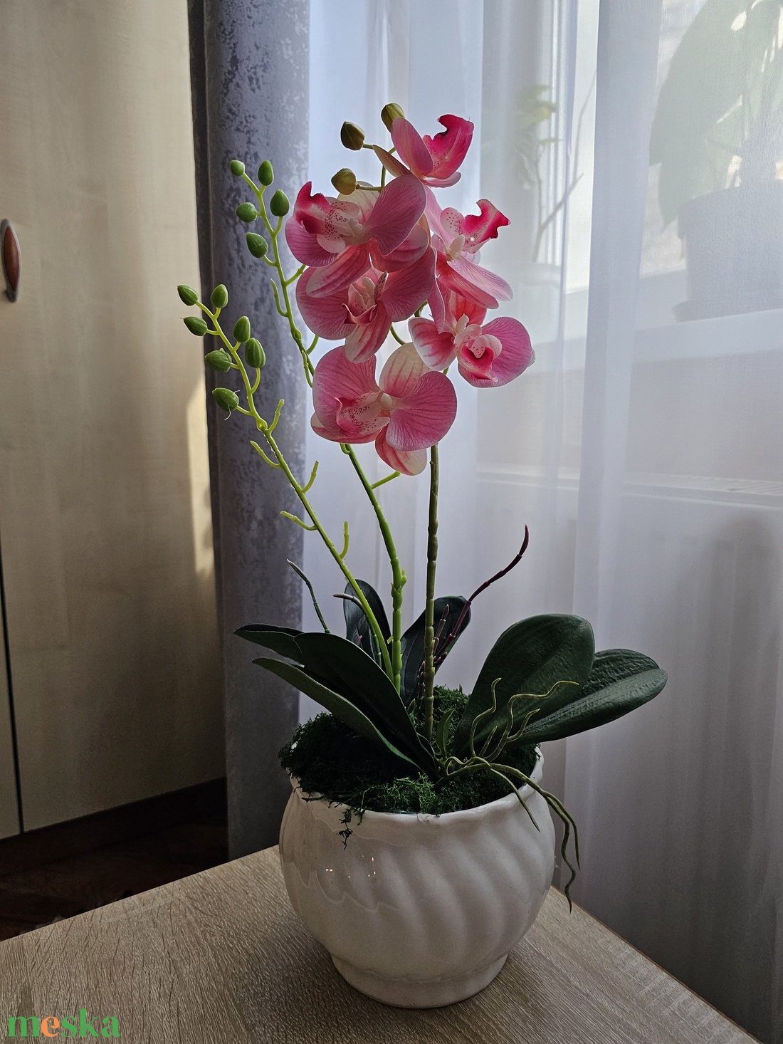 Prémium gumiorchidea - otthon & életmód - virágdekoráció - virágdíszek - virágdísz kaspóban - Meska.hu