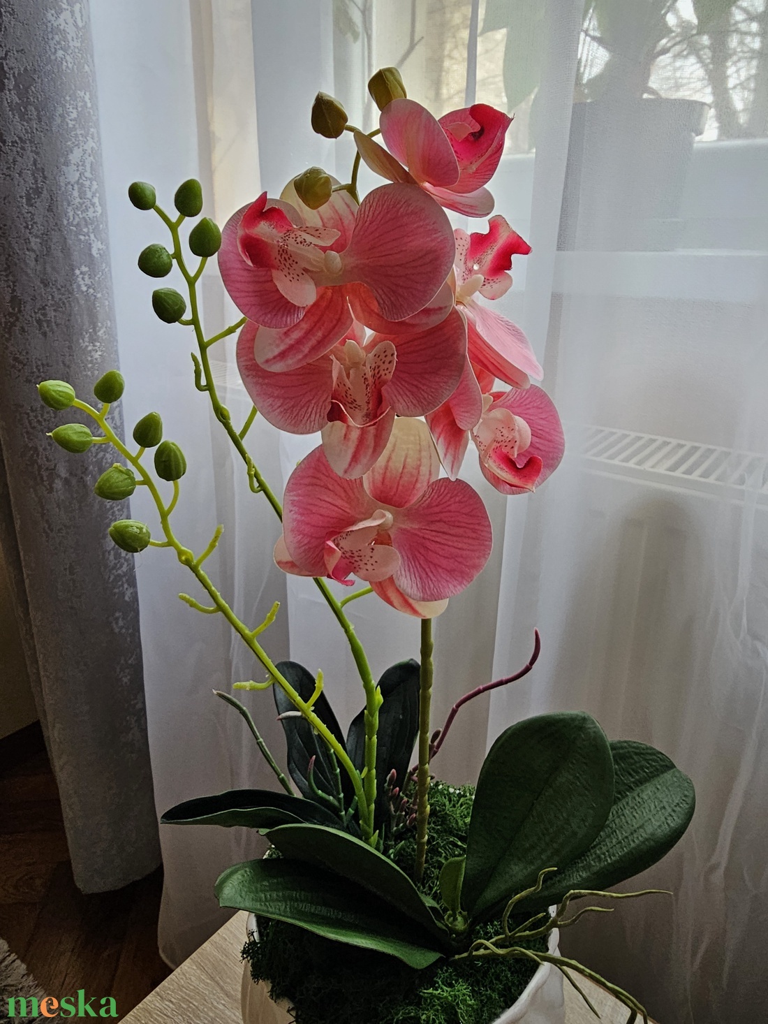 Prémium gumiorchidea - otthon & életmód - virágdekoráció - virágdíszek - virágdísz kaspóban - Meska.hu