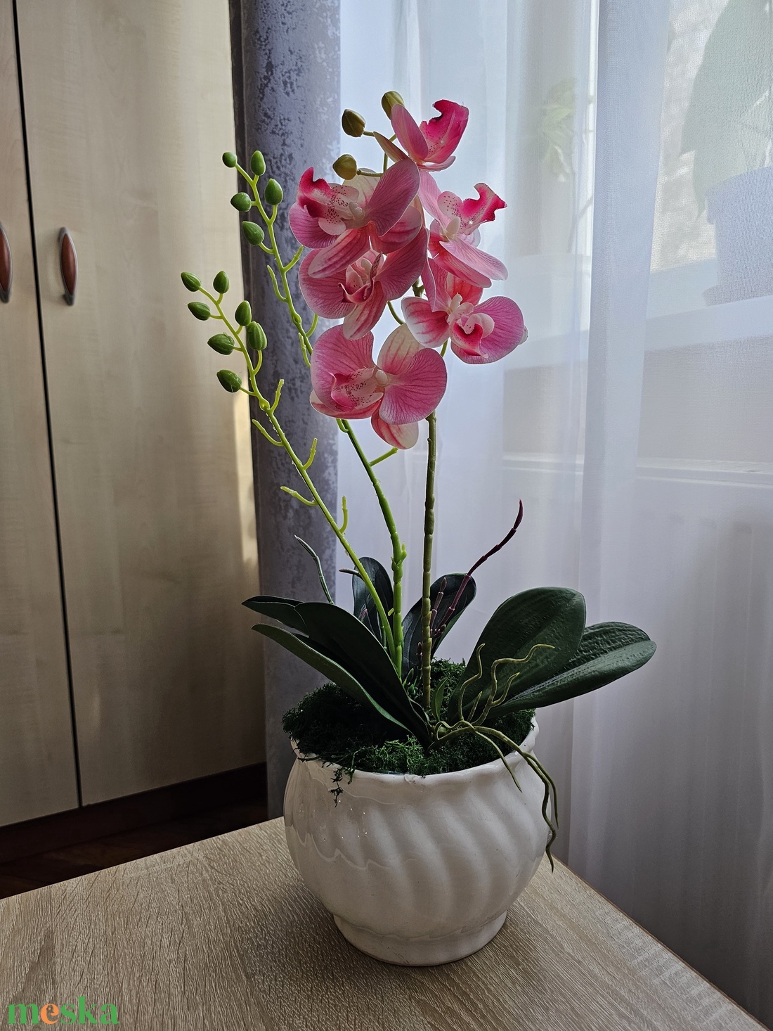 Prémium gumiorchidea - otthon & életmód - virágdekoráció - virágdíszek - virágdísz kaspóban - Meska.hu