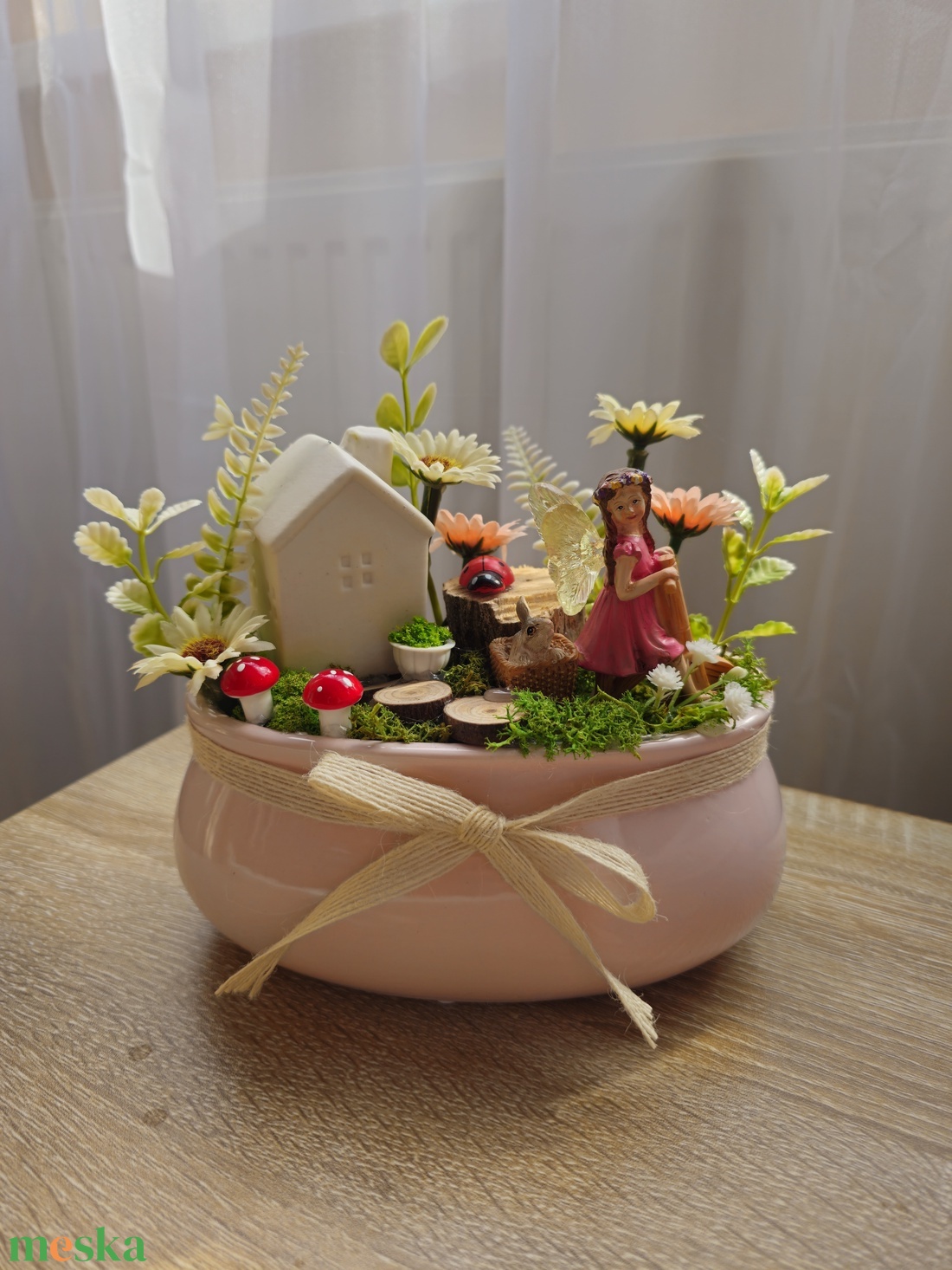 Tündérkert dekoráció  - otthon & életmód - virágdekoráció - virágdíszek - virágdísz kaspóban - Meska.hu