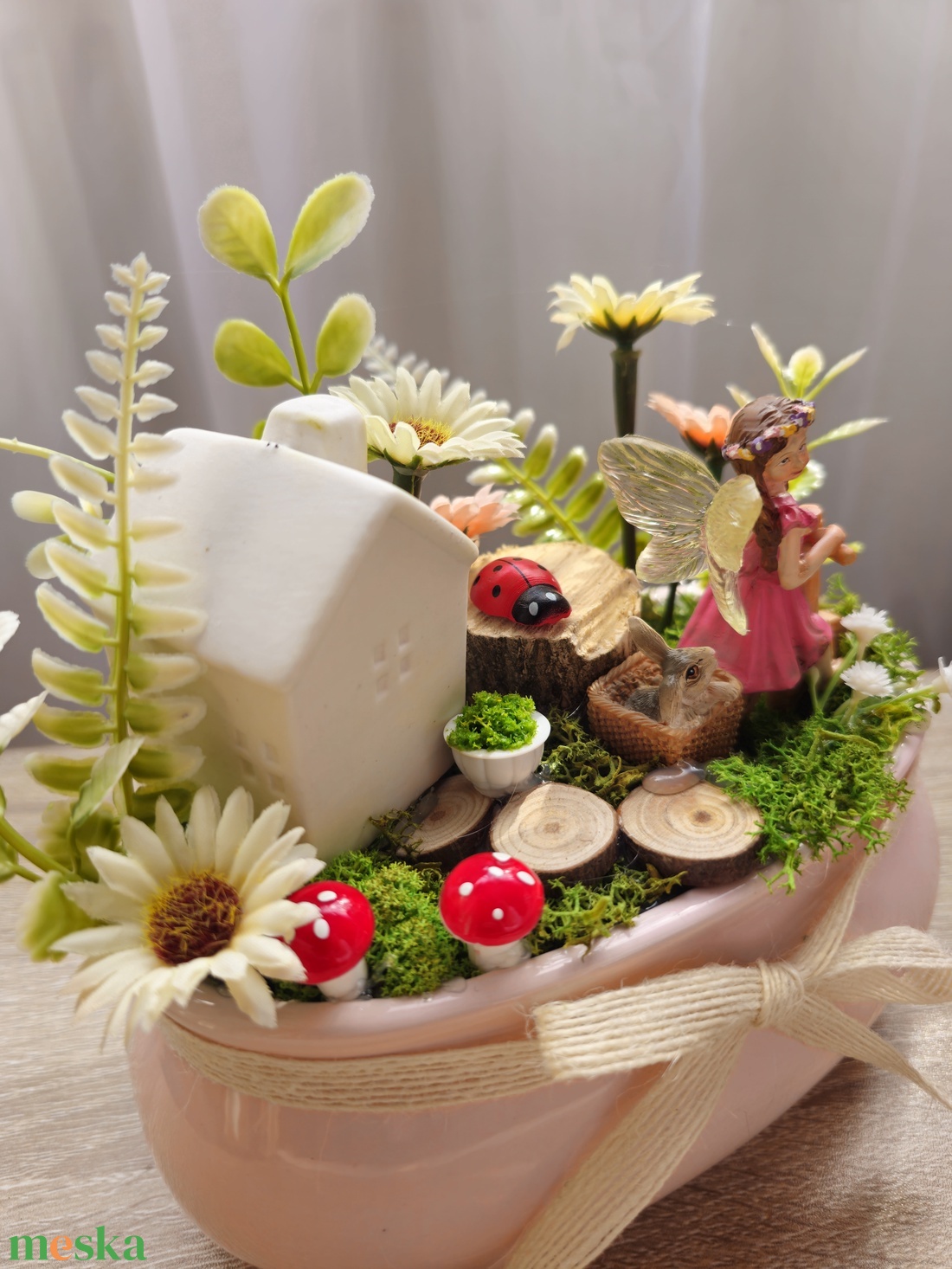Tündérkert dekoráció  - otthon & életmód - virágdekoráció - virágdíszek - virágdísz kaspóban - Meska.hu
