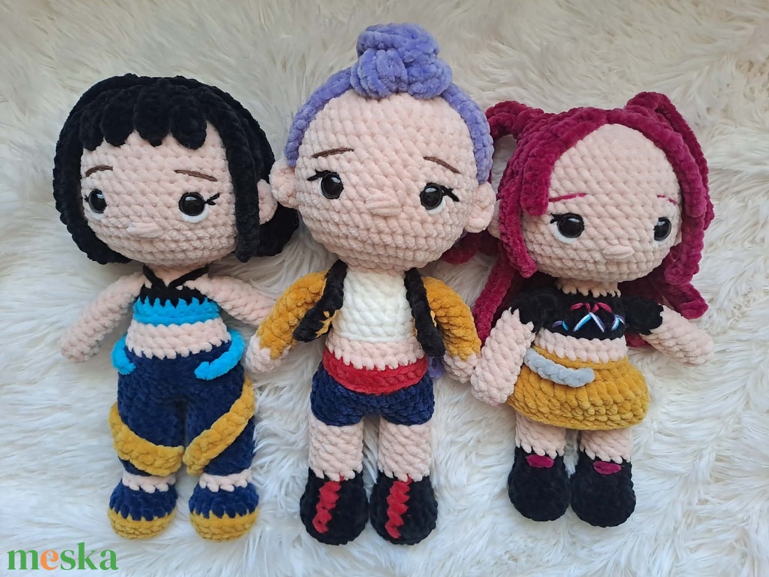 K-pop démonvadászok plüssök, 3 az 1-ben - játék & sport - plüssállat & játékfigura - plüss mesefigurák - Meska.hu