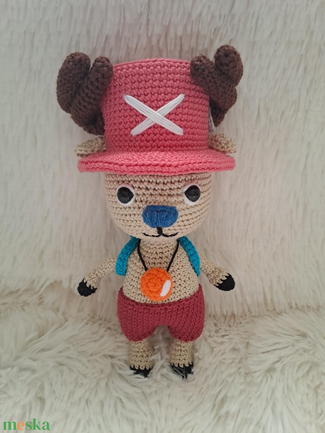 Chopper horgolt figura, One Piece-ből - játék & sport - plüssállat & játékfigura - más figura - Meska.hu