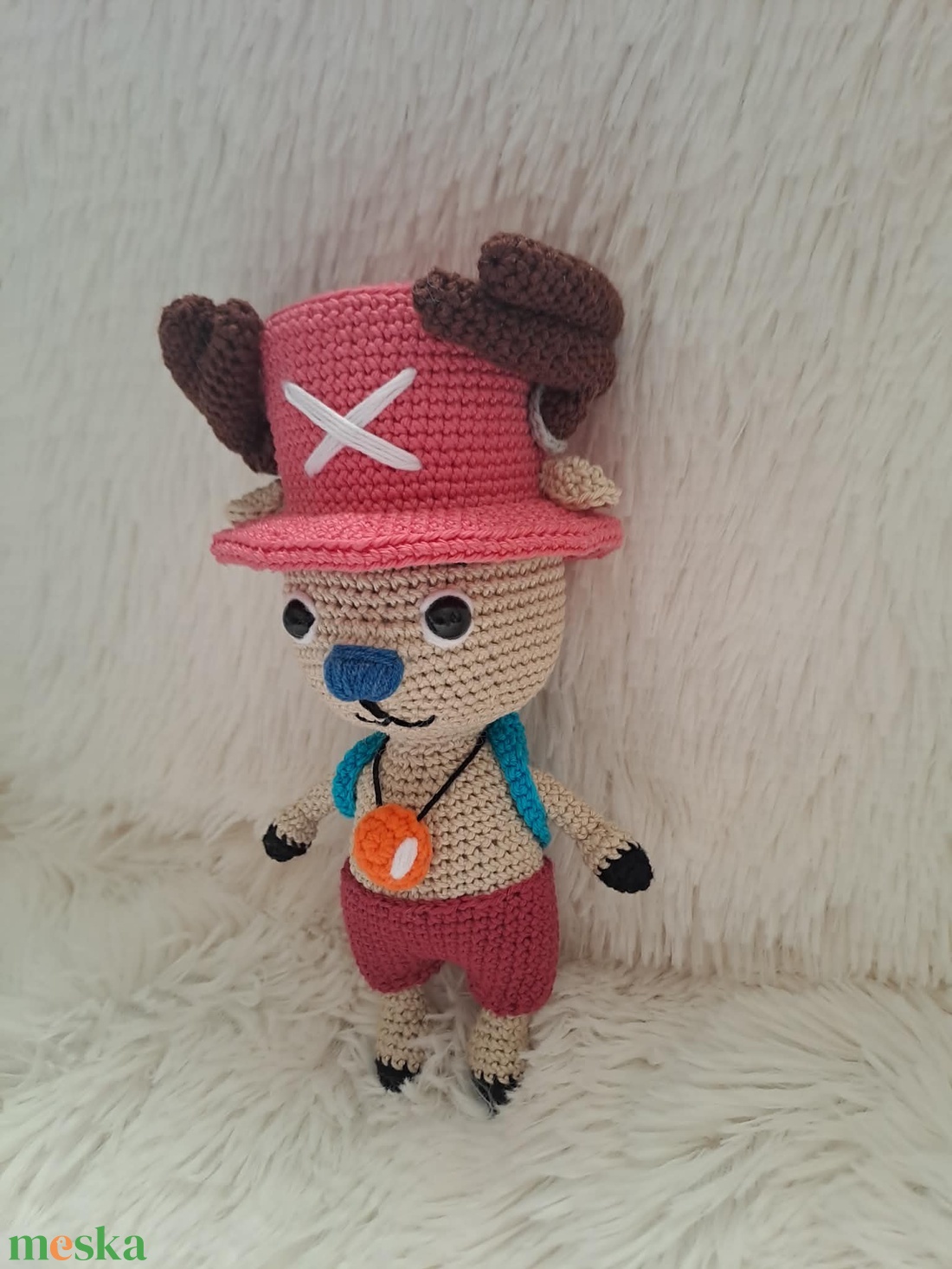 Chopper horgolt figura, One Piece-ből - játék & sport - plüssállat & játékfigura - más figura - Meska.hu