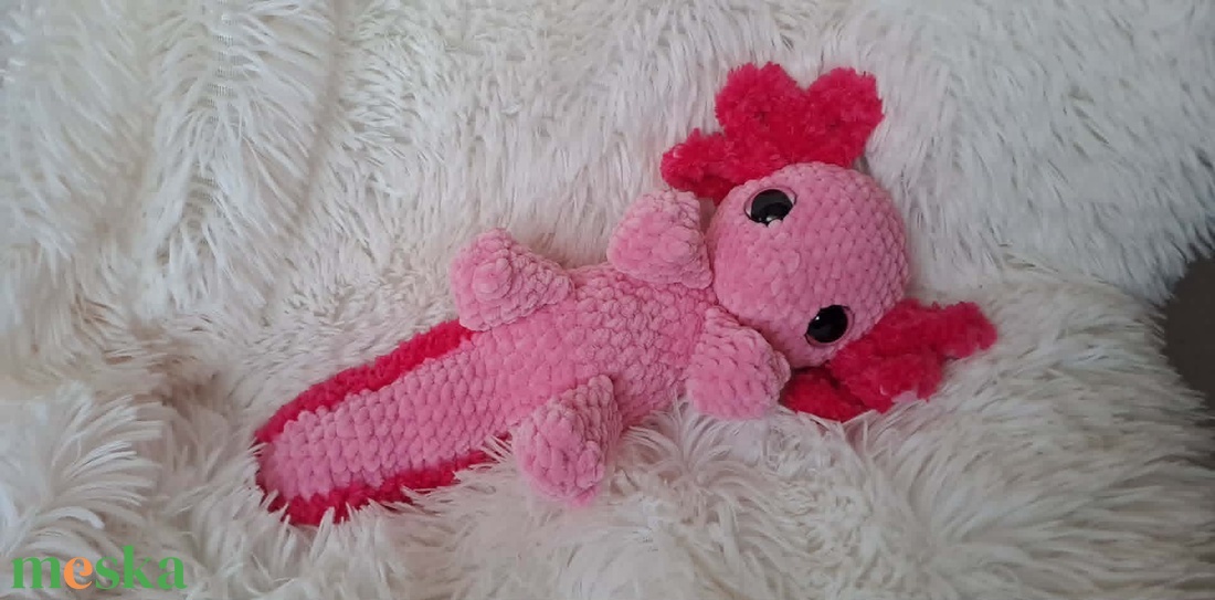 Axolotl plüss horgolt figura - játék & sport - plüssállat & játékfigura - más figura - Meska.hu